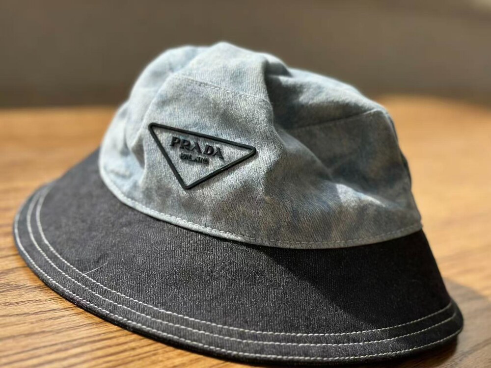 Prada Two Tone Denim Bucket Hat - Picture 3 of 4